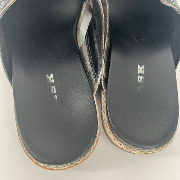 Trask Codi Crossover Sandal Black And Silver With Embossed Leather Womens Size 9 - Picture 6 of 11